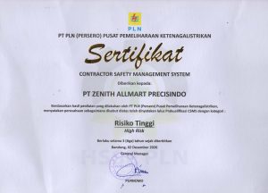 Contractor Safety Management System Certificate – PLN